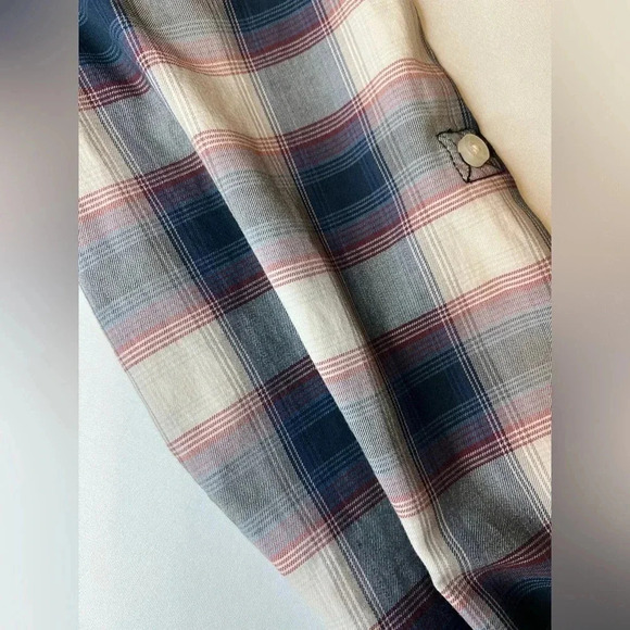 Vintage American Rag Plaid distressed Western Style button Down Size M - Picture 12 of 14